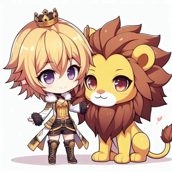 Khám phá hình sư tử chibi cute ngọt ngào