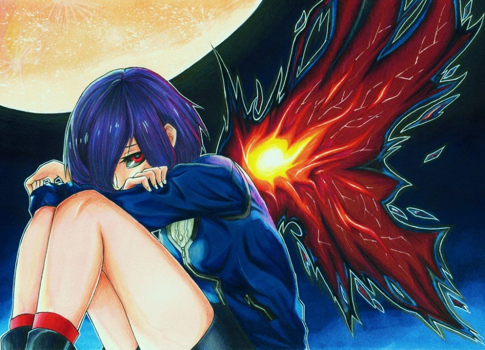 Touka Kirishima icons thường thể hiện nét mặt lạnh lùng quyết đoán