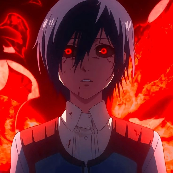 Touka Kirishima eye color là tím nhạt nổi bật khi chiến đấu