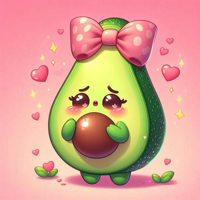 Khám phá hình trái bơ chibi cute siêu dễ thương và sinh động