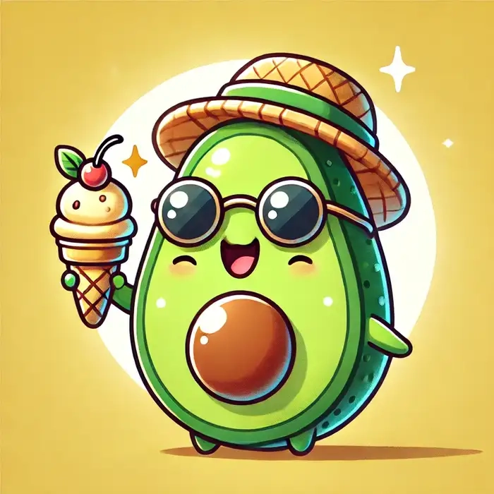 Tận hưởng nét đẹp của trái bơ vẽ phong cách chibi