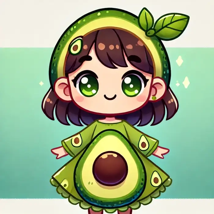 Bộ ảnh hình trái bơ chibi sắc nét và vui nhộn