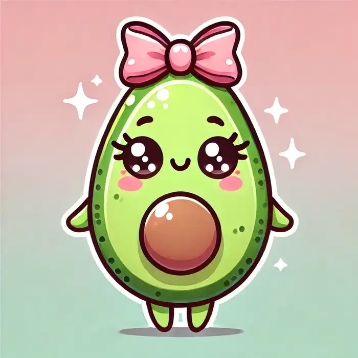 Bộ sưu tập hình ảnh quả bơ chibi sinh động và đáng yêu