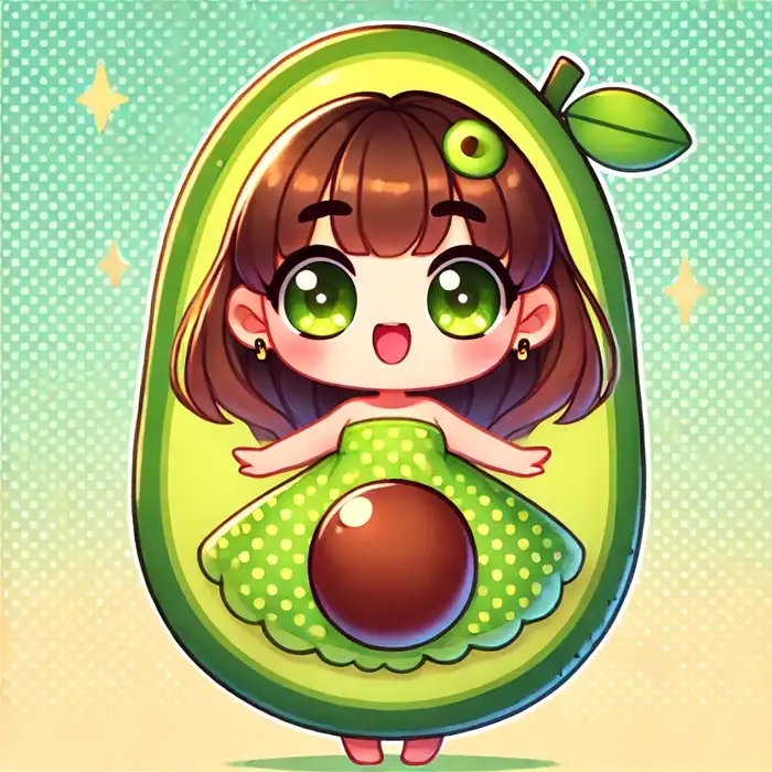 Tận hưởng nét dễ thương của quả bơ chibi đa sắc màu
