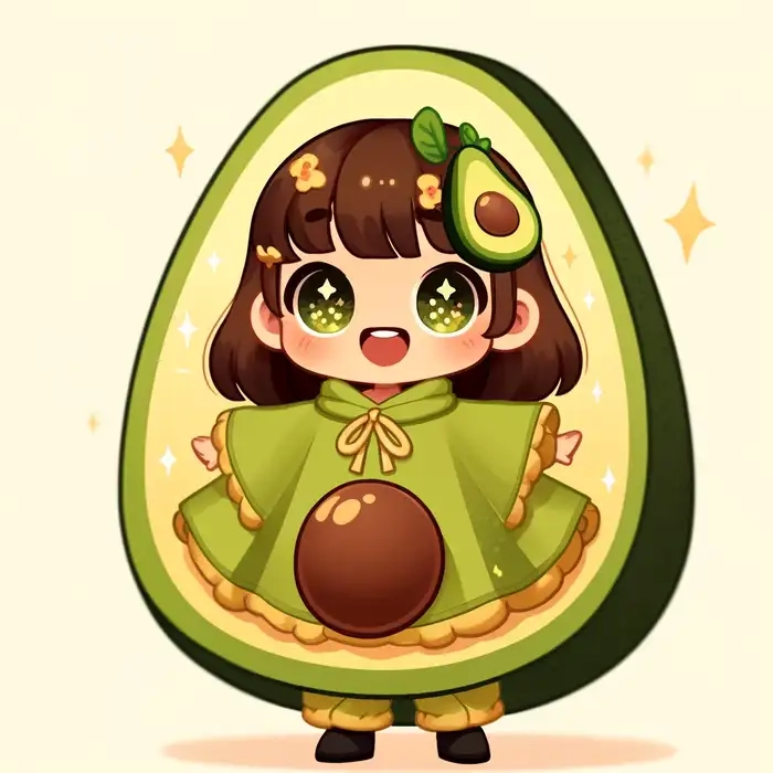 Thỏa sức sáng tạo với hình trái bơ chibi dễ thương