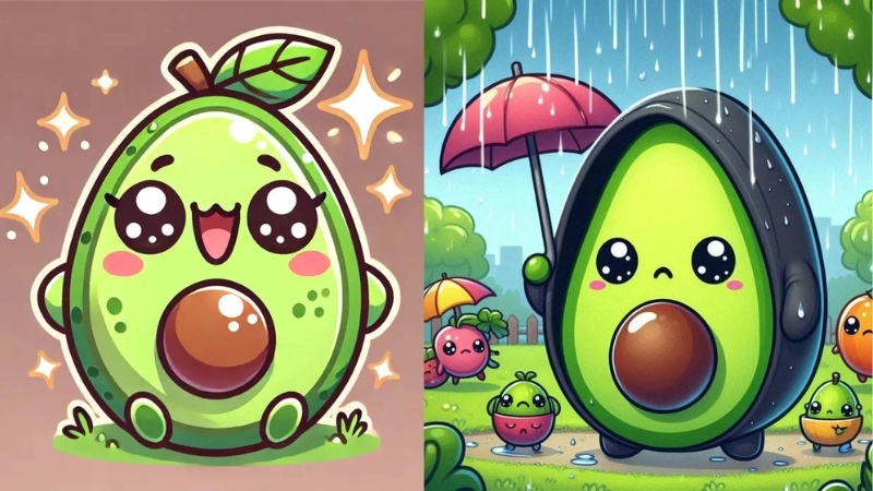  Tổng hợp các mẫu ảnh trái bơ chibi đáng yêu siêu hot 