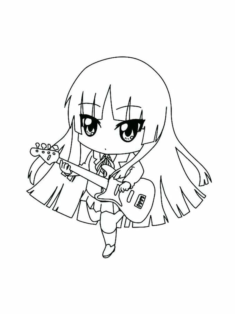 Cùng bé tô tranh tô màu anime hồ ly lạ mắt