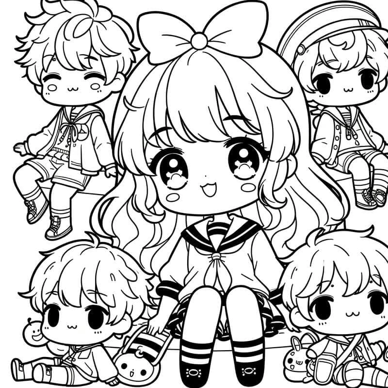 Bé sẽ thích tranh tô màu anime cute dễ thương