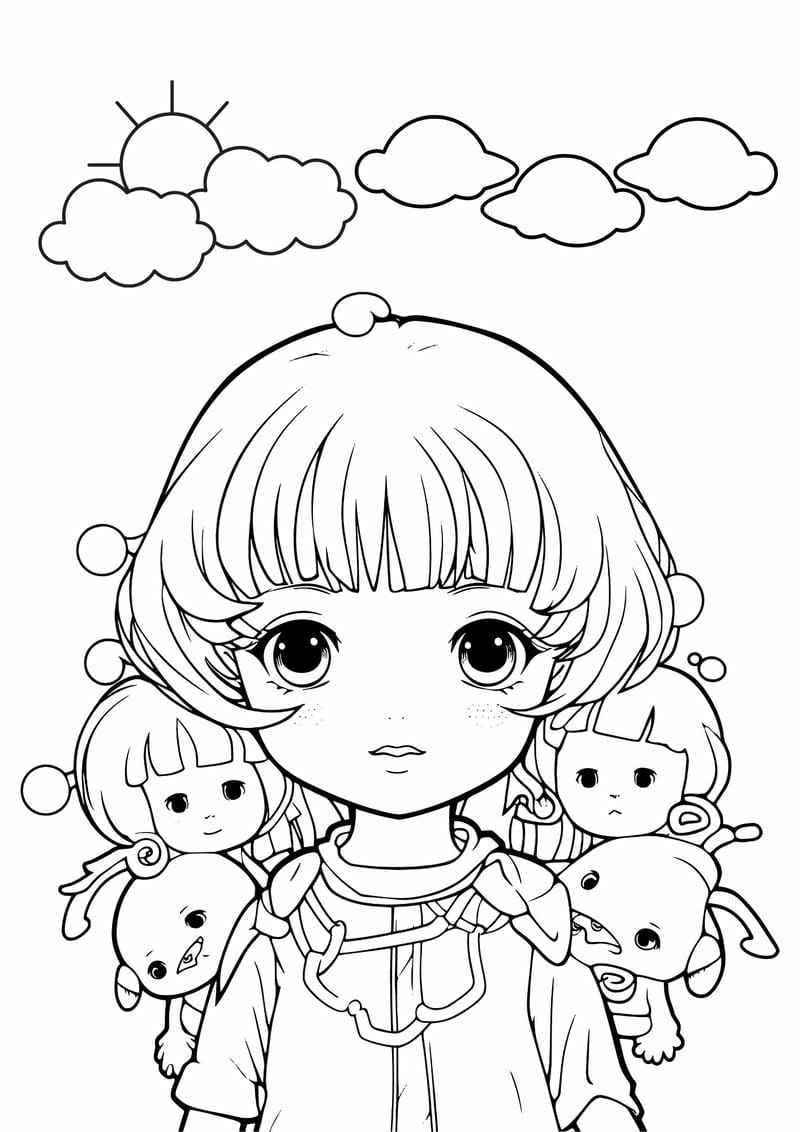 Khám phá tranh tô màu anime nữ ngầu cực đẹp