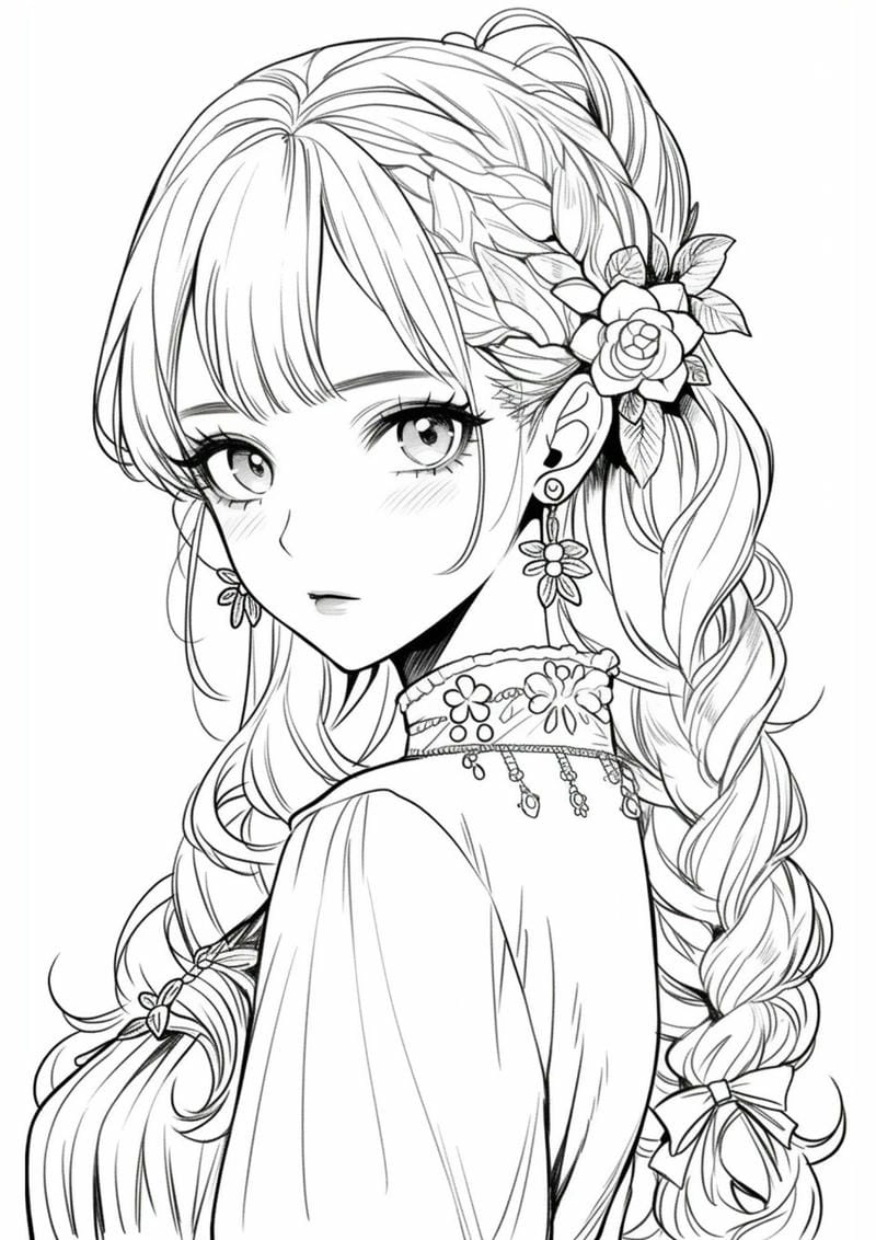 Thử ngay tranh tô màu anime girl lạnh lùng