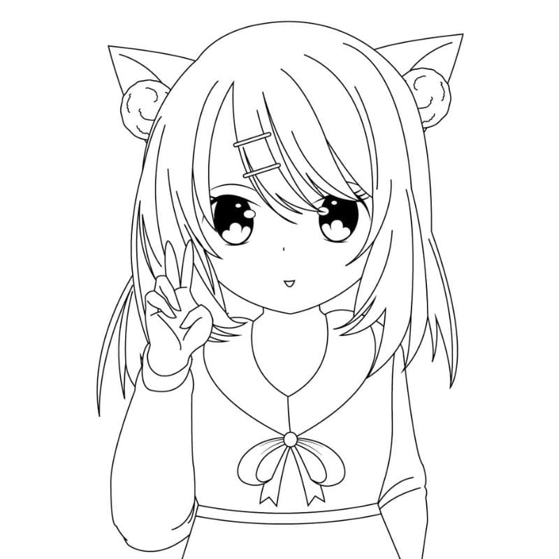 Tải liền tay tranh tô màu anime đơn giản