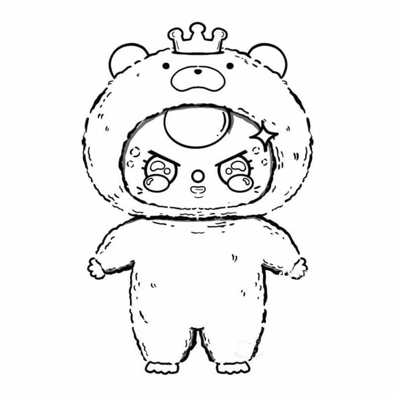 Đáng yêu với tranh tô màu baby three thỏ siêu xinh