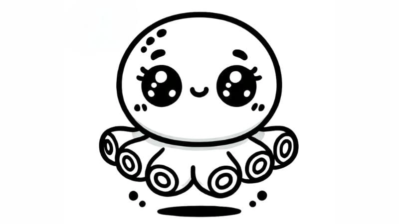 Tải và in tranh tô màu baby three hải sản miễn phí