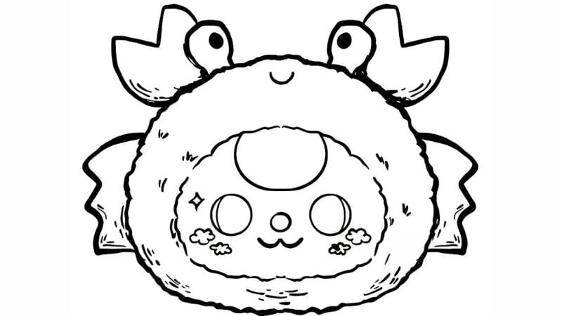 Tô hình cua từ tranh tô màu baby three hải sản cua