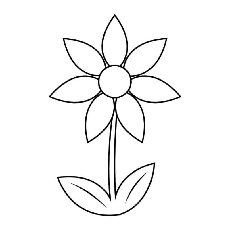 Chậu hoa tranh tô màu bông hoa 6 cánh đẹp cho bé sáng tạo