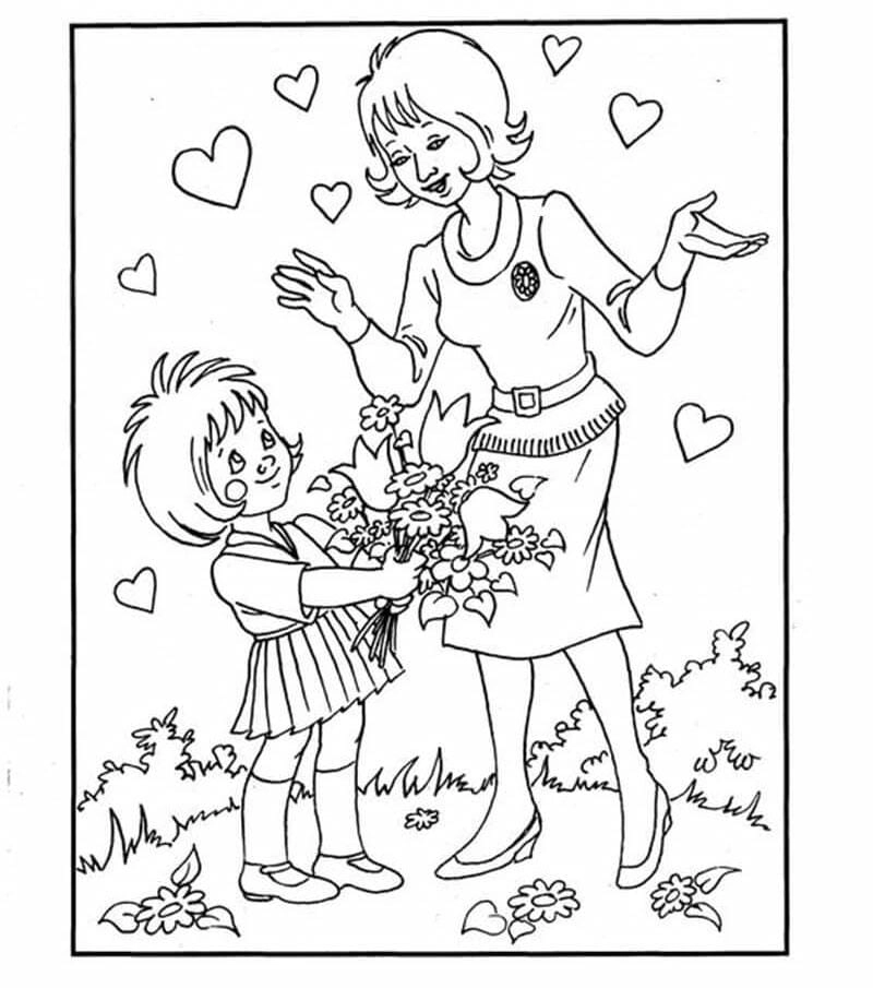 Tranh tô màu bông hoa tặng mẹ gửi lời yêu thương ngọt ngào