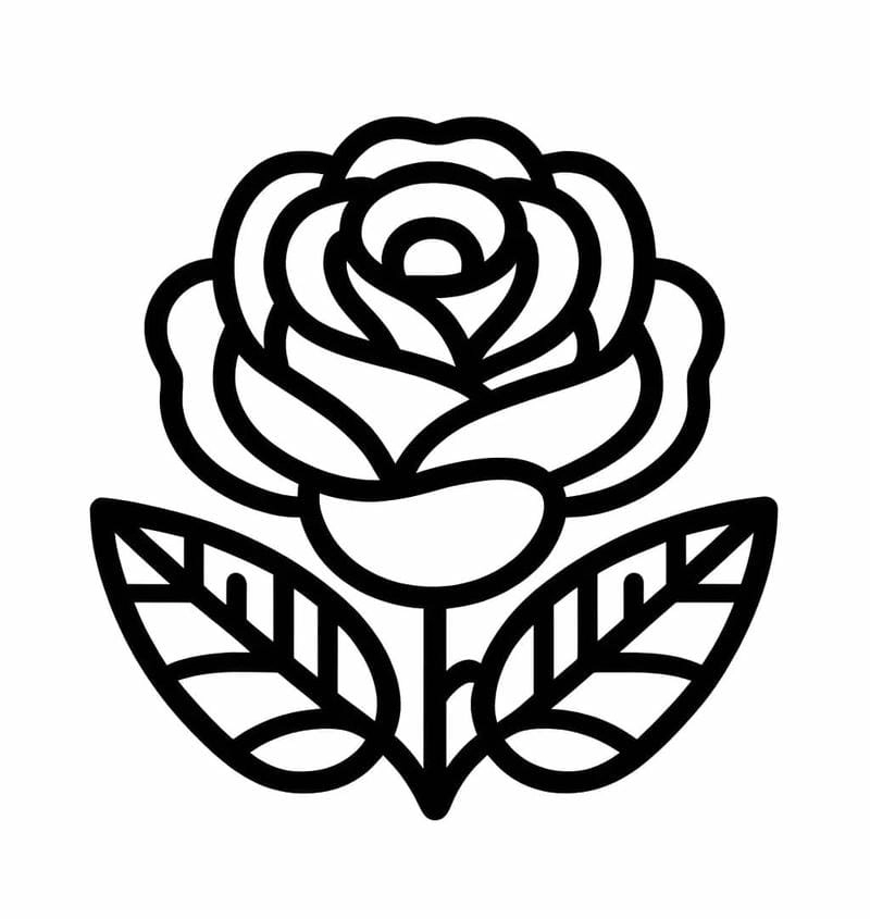 Tô màu đẹp với tranh tô màu bông hoa hồng cho bé yêu