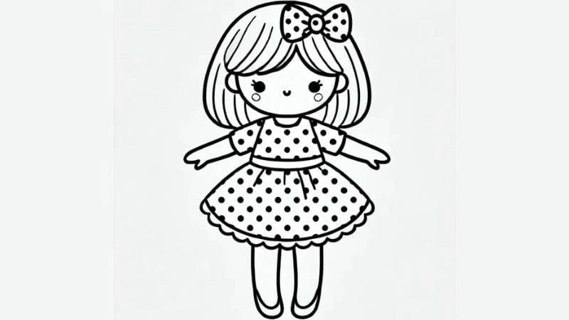 Tô và thay đồ tranh tô màu búp bê giấy thay đồ mỗi ngày