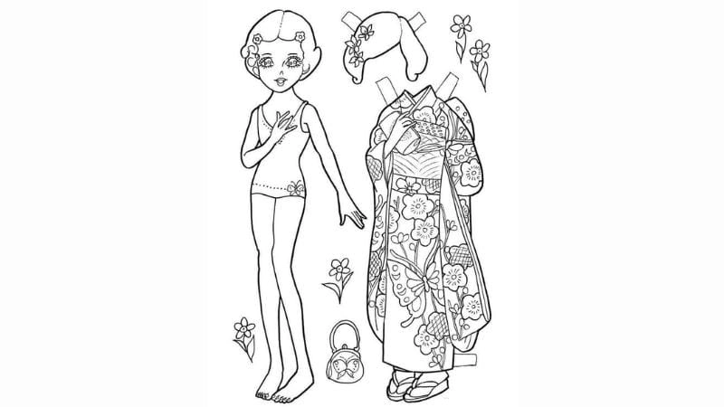 Bé yêu thích mầm non mầm non tranh tô màu búp bê giấy thay đồ mỗi ngày