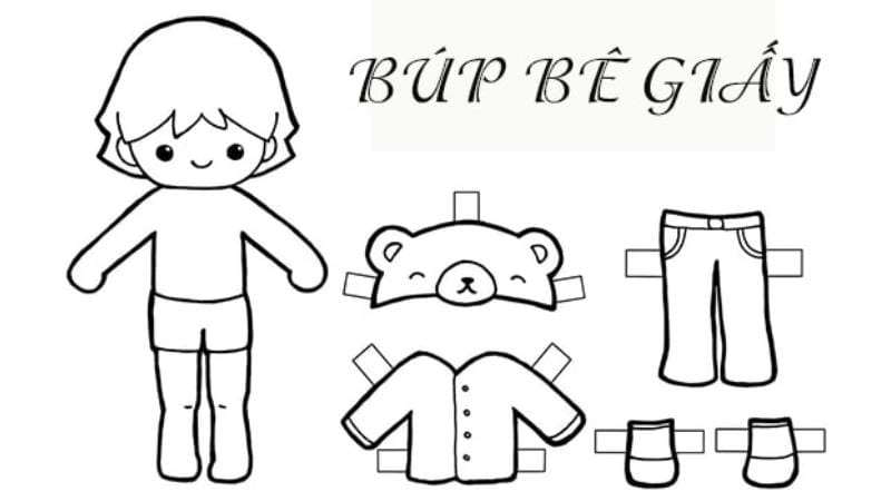 Rèn khéo tay với tranh tô màu búp bê giấy cắt và lắp ghép