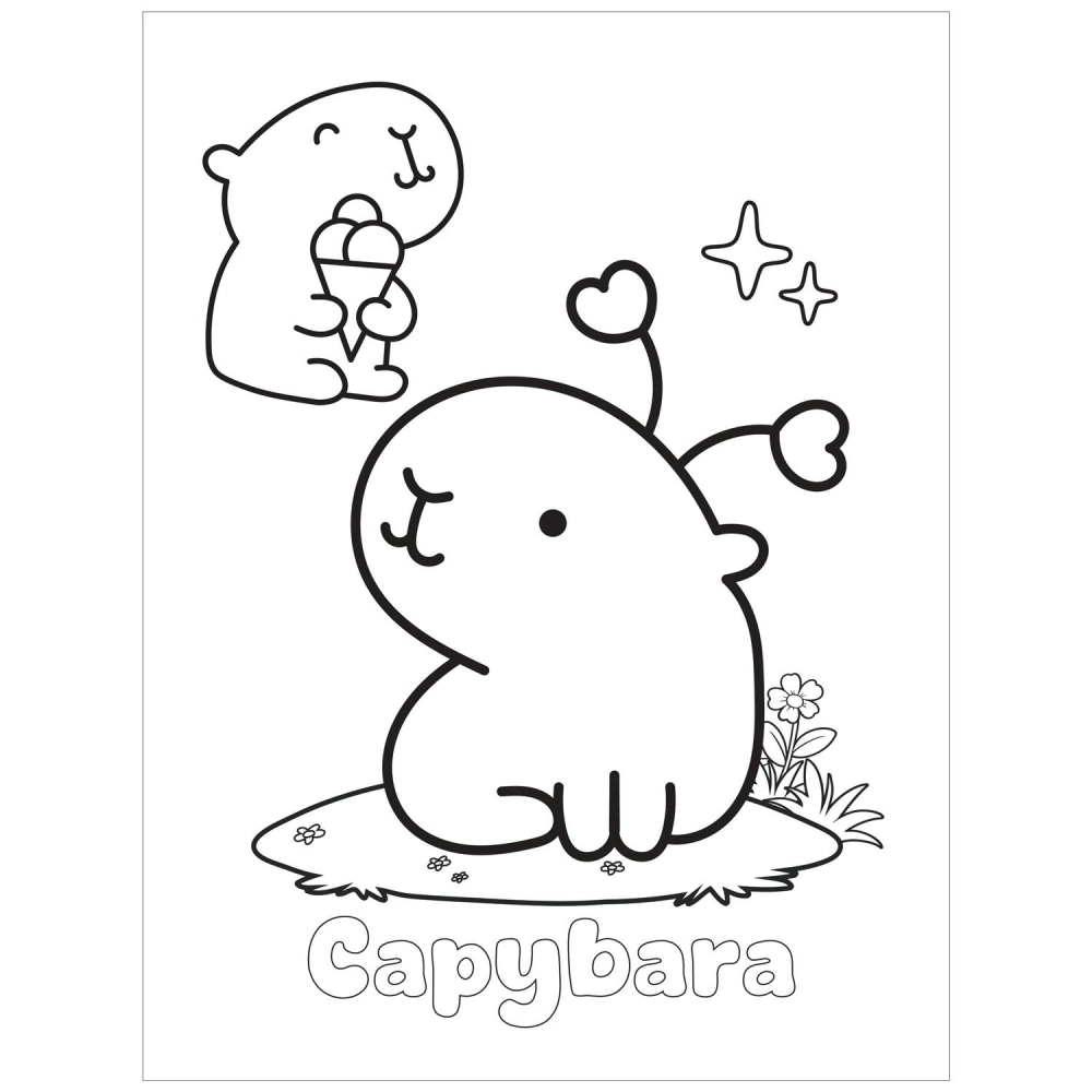 Khám phá tranh tô màu capybara và những người bạn vui nhộn