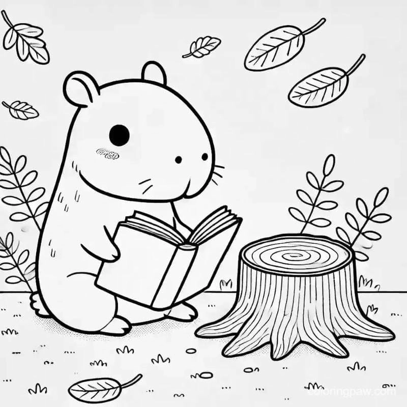 Bộ sưu tập tranh tô màu capybara anime đẹp