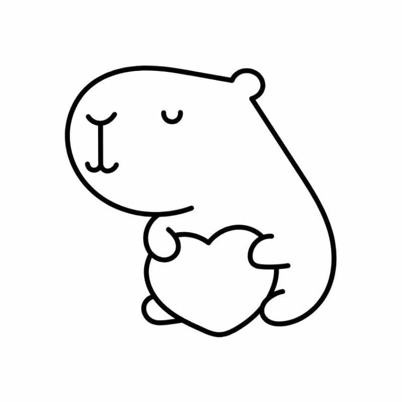 Tô màu bức tranh tô màu capybara cực xinh