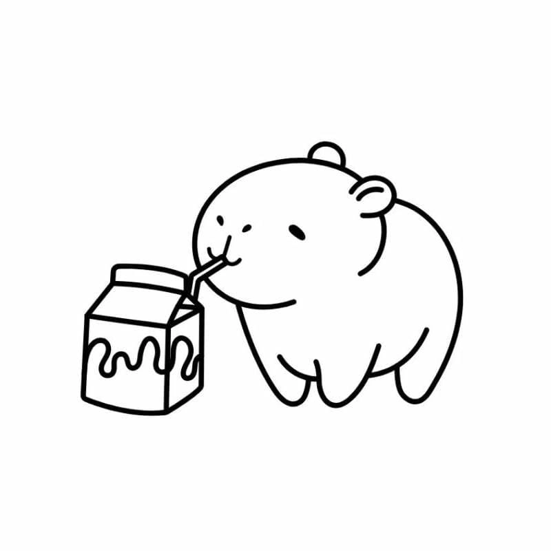 Tải ngay tranh tô màu capybara vẽ miễn phí