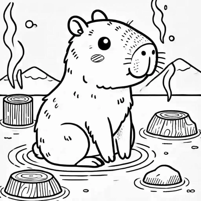 Khám phá hình vẽ hình vẽ tranh tô màu capybara dễ tô