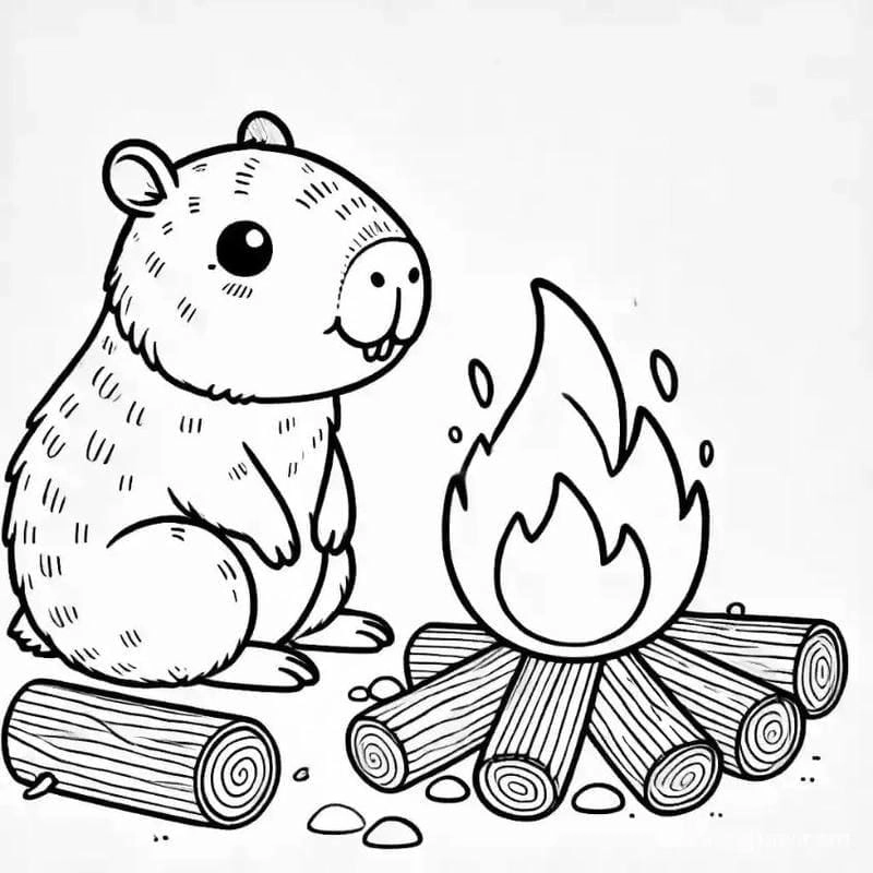 Ngắm những người bạn tranh tô màu capybara đáng yêu