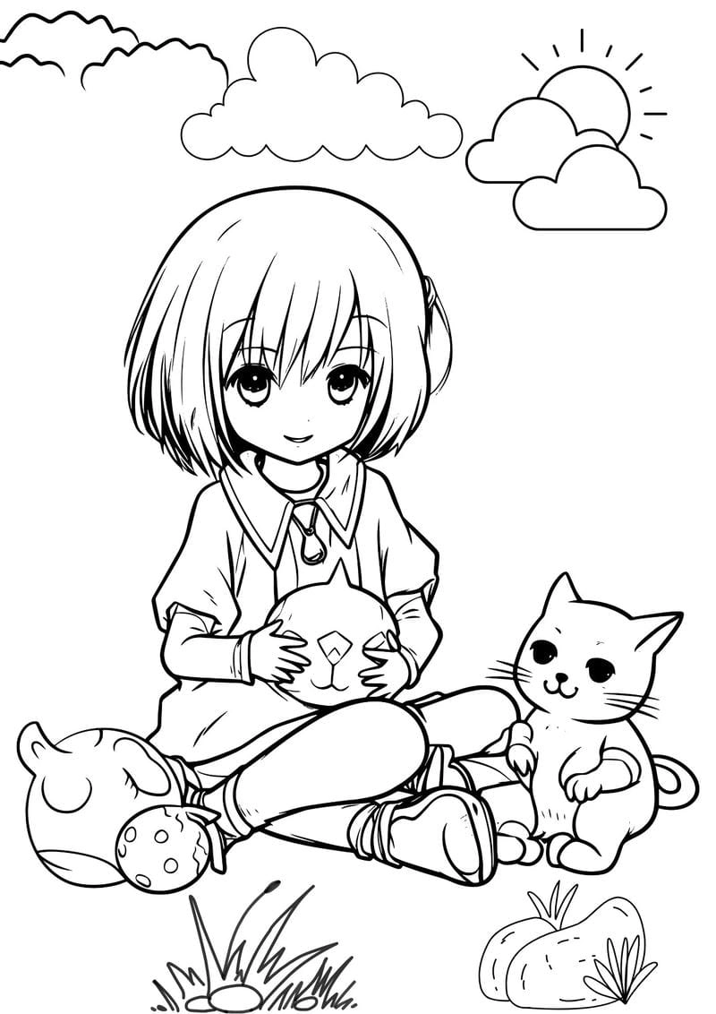 Bé tập tô anime chibi cute đơn giản siêu dễ