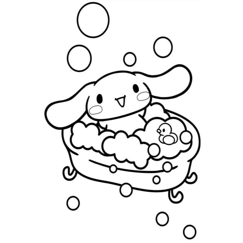 Dễ dàng in tranh tô màu cinnamoroll miễn phí cho bé