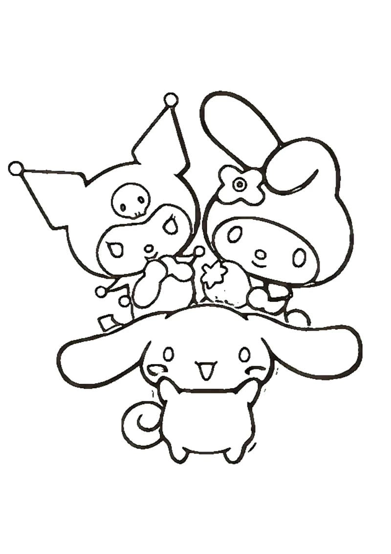 Khám phá tranh tô màu cinnamoroll và melody siêu dễ thương cho bé