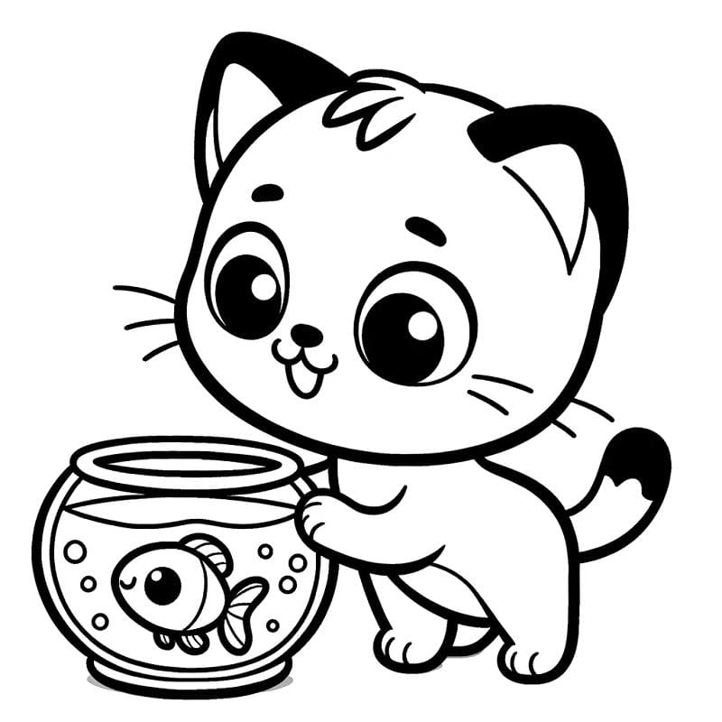 Bé nào cũng mê tranh tô màu con mèo cute