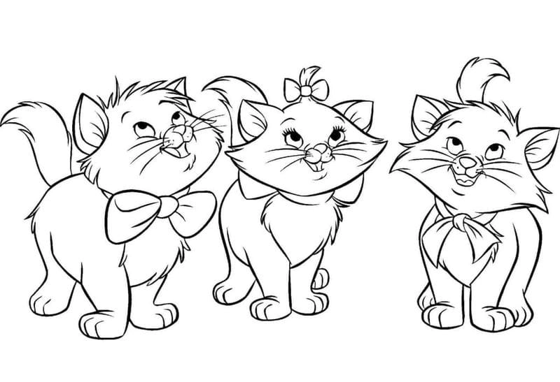 Tặng bé bộ hình tô màu mèo cute dễ thương