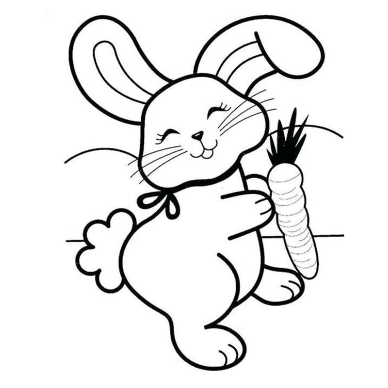 Giúp bé học tô với tranh tô màu con thỏ và củ cà rốt