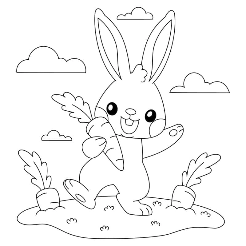 Bé mê ngay tranh tô màu con thỏ cute siêu đáng yêu