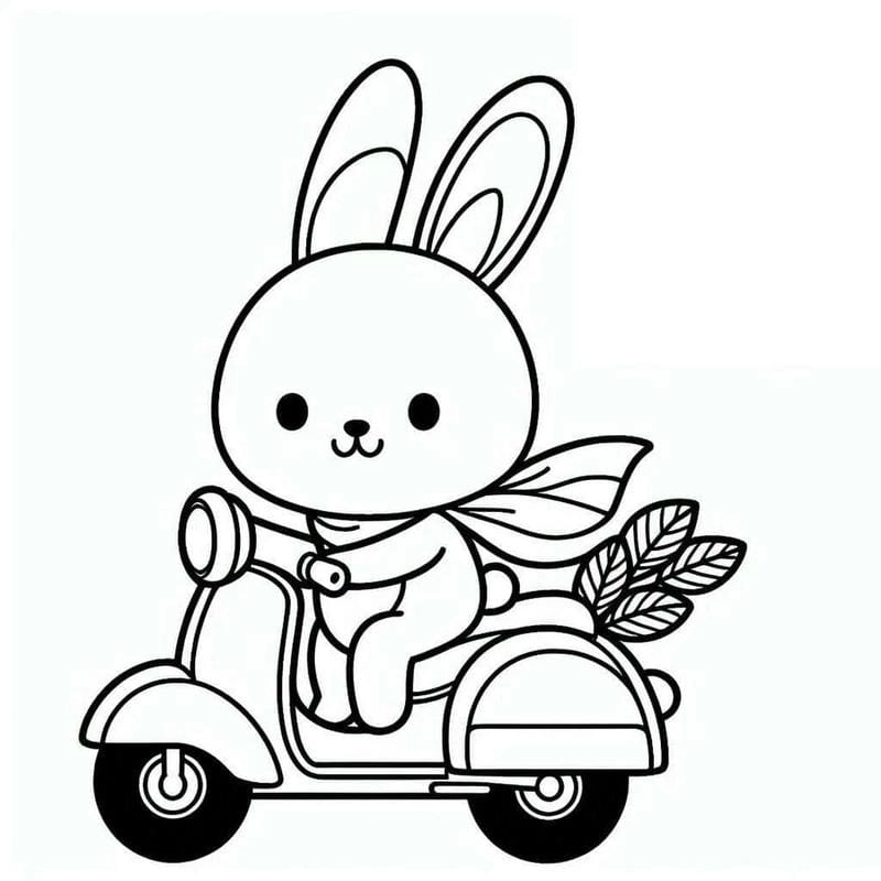 In tô màu con thỏ dễ tải về giúp bé tô luyện tập mỗi ngày