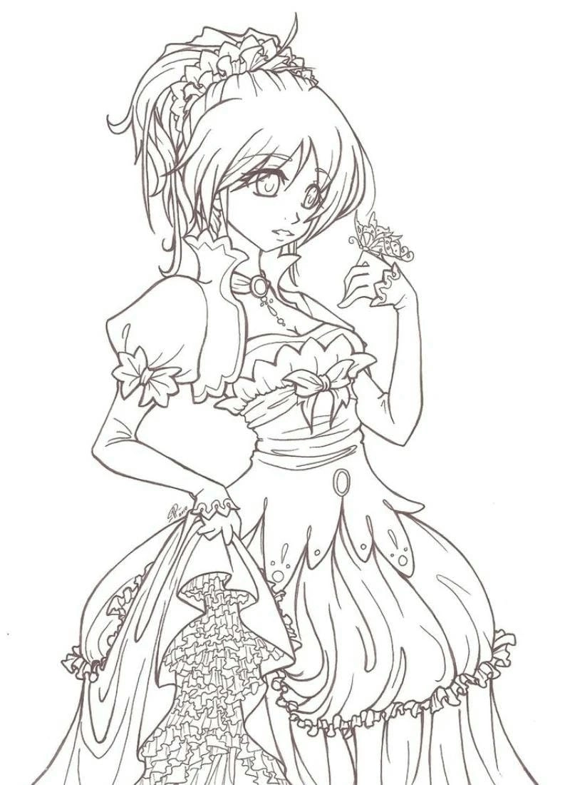Tranh tô màu công chúa anime ngầu cho bé cá tính sáng tạo