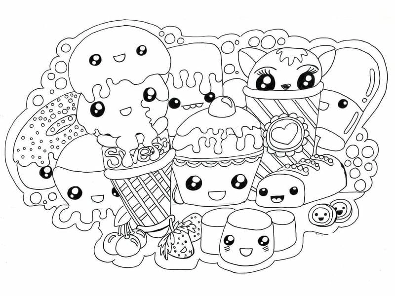 Tự tay vẽ hình sticker tranh tô màu cute