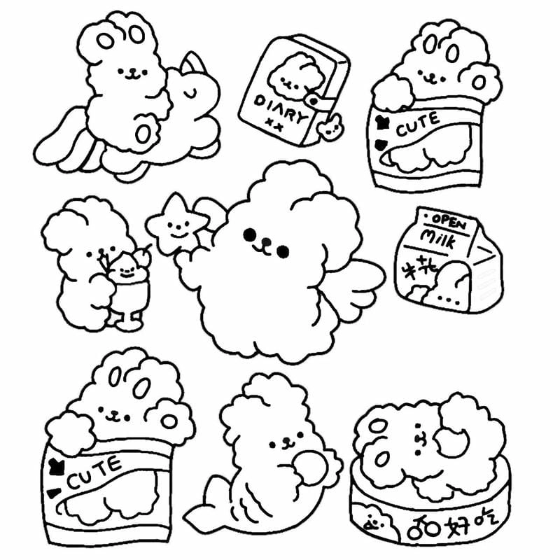 Thư giãn với tranh tô màu cute chill