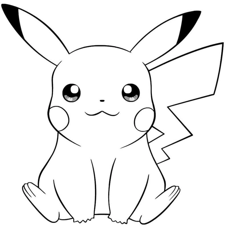 Bé mê tít với loạt tranh tô màu cute pikachu sinh động