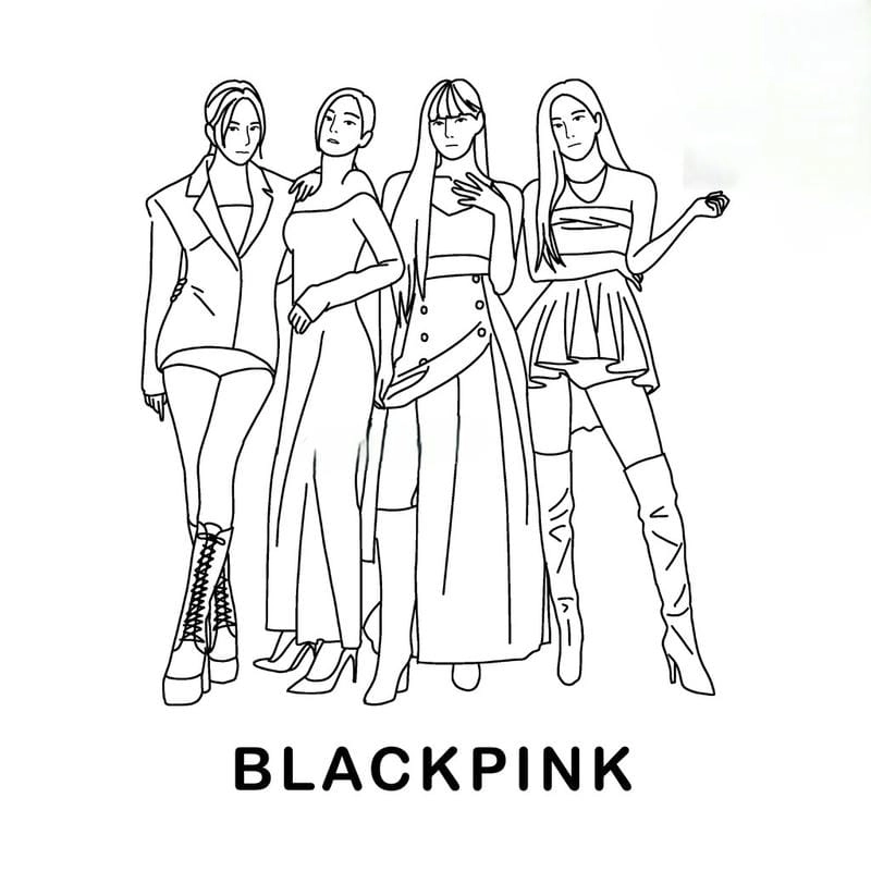 Tranh tô màu blackpink chibi cute siêu ngầu dễ thương