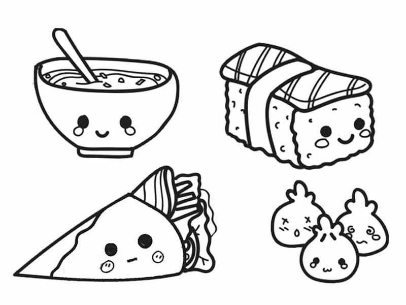 Cùng bé sáng tạo với trà sữa tranh tô màu đồ ăn cute mini