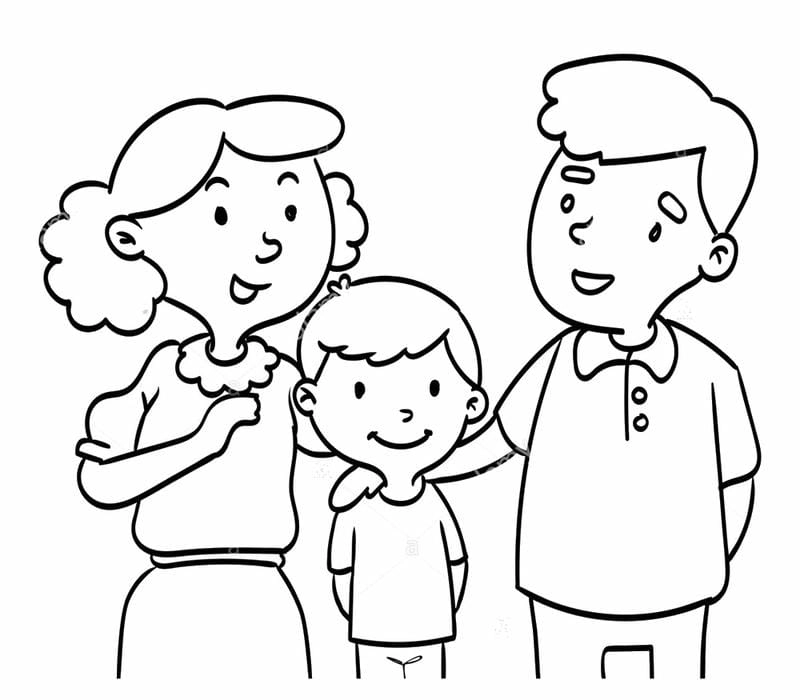 Tổng hợp mầm non tranh tô màu gia đình đơn giản dễ hiểu