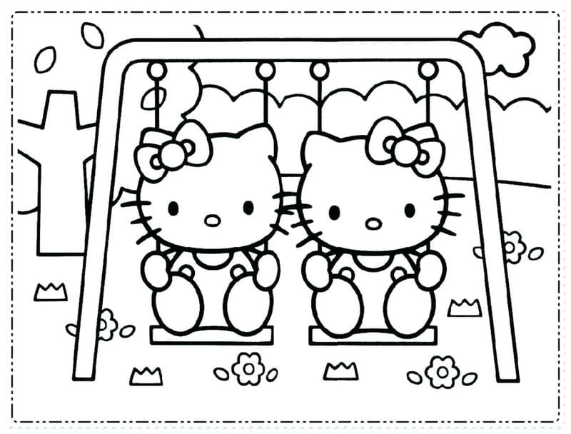 Tô điểm bé gái với tranh tô màu hello kitty cute