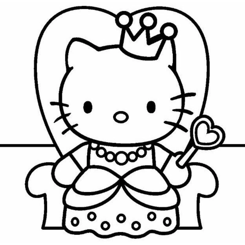 Bé sáng tạo với tranh tô màu con mèo hello kitty đơn giản