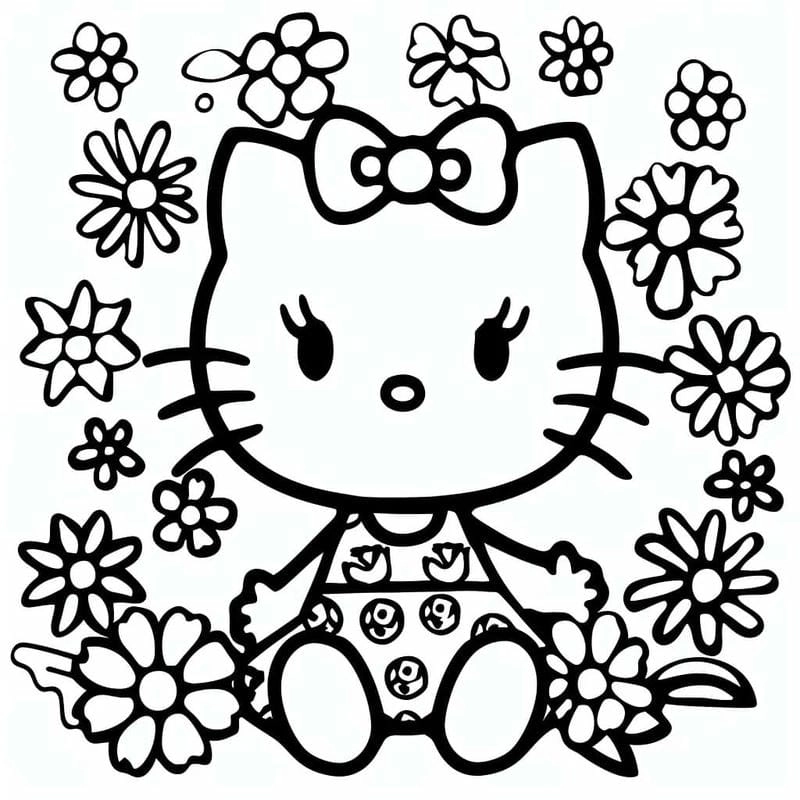 Bộ sưu tập hello kitty tranh tô màu siêu dễ thương