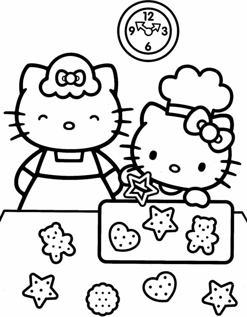 Tập tô mèo kitty tranh tô màu hello kitty