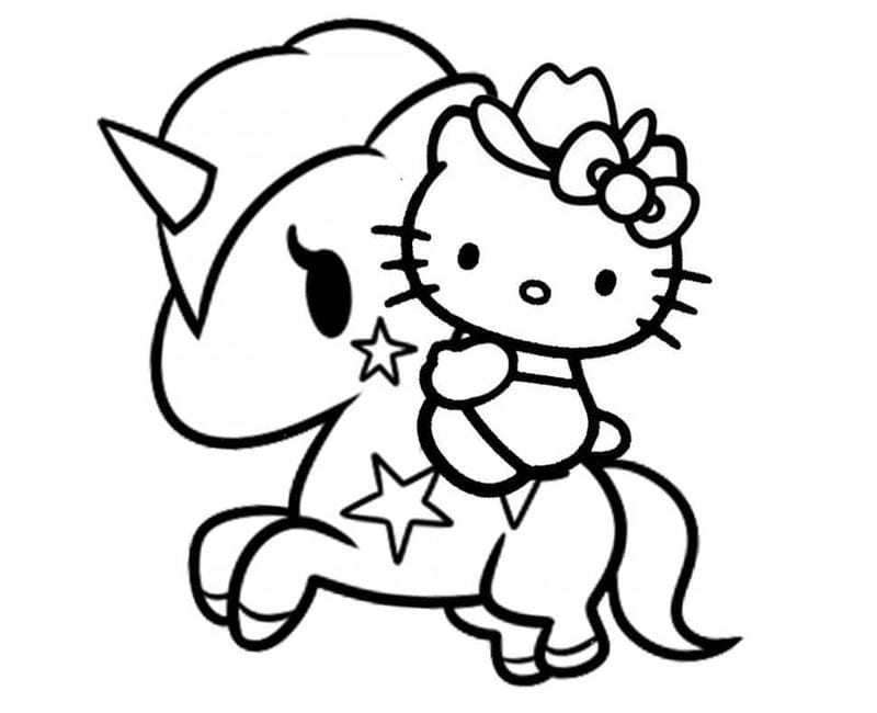 Tải về in tranh tô màu hello kitty cho bé